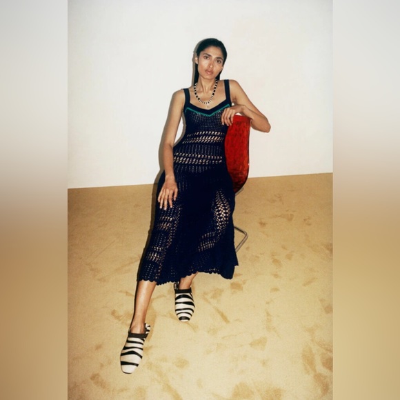 $1265 wales bonner Djembe Crochet Dress size 2 - Picture 3 of 9